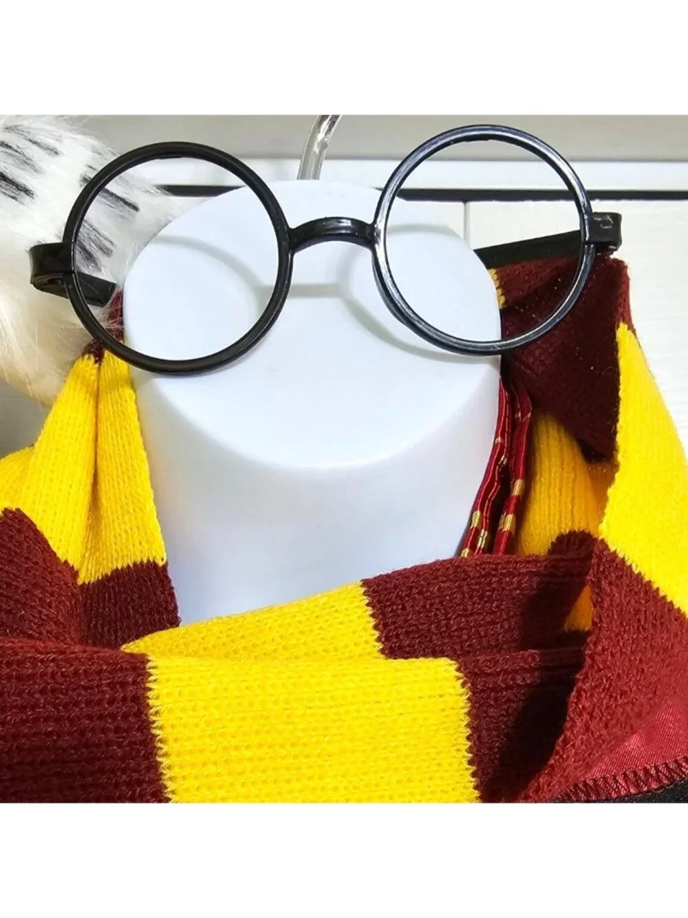 Harry Potter Cloak Robe Costume Boys 7-8 Hooded Wand Tie Hedwig Plush Glasses
